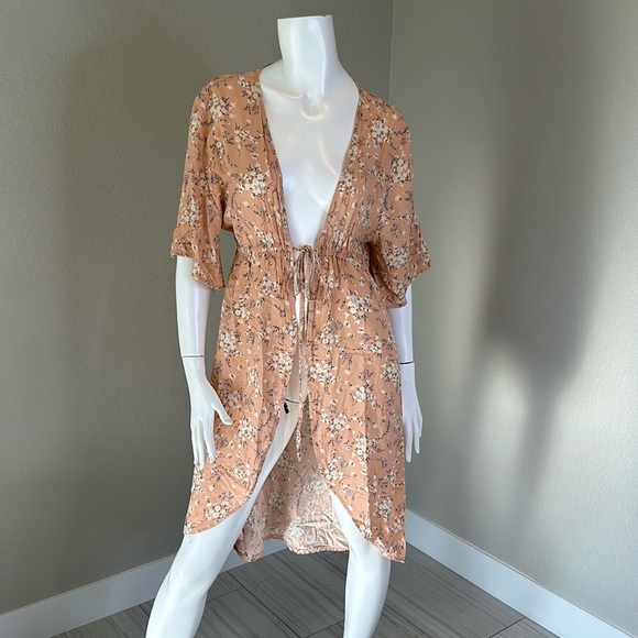 American Eagle Outfitters Other - Floral Print Kimono With Drawstring Waist Tie American Eagle O/S
